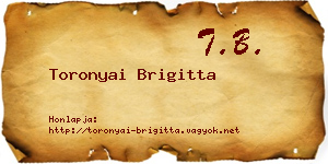Toronyai Brigitta névjegykártya